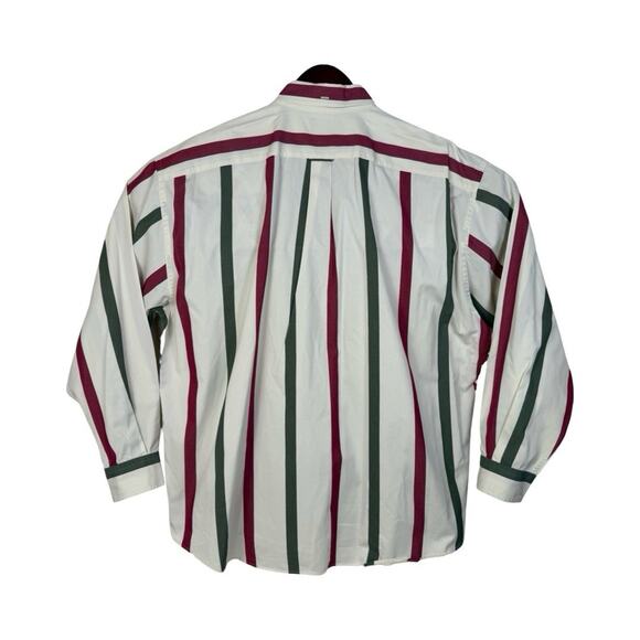 Faconnable Men's XXL 2XL White Stripe Embroidered Crest Button Up Academia - Picture 6 of 15